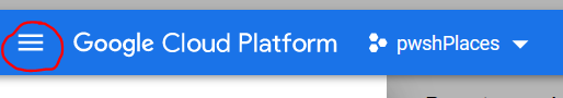 Google Cloud (GCP) Top Left Navigation Menu